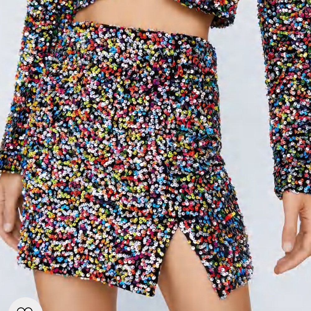 Premium Sequin Velvet Mini Skirt